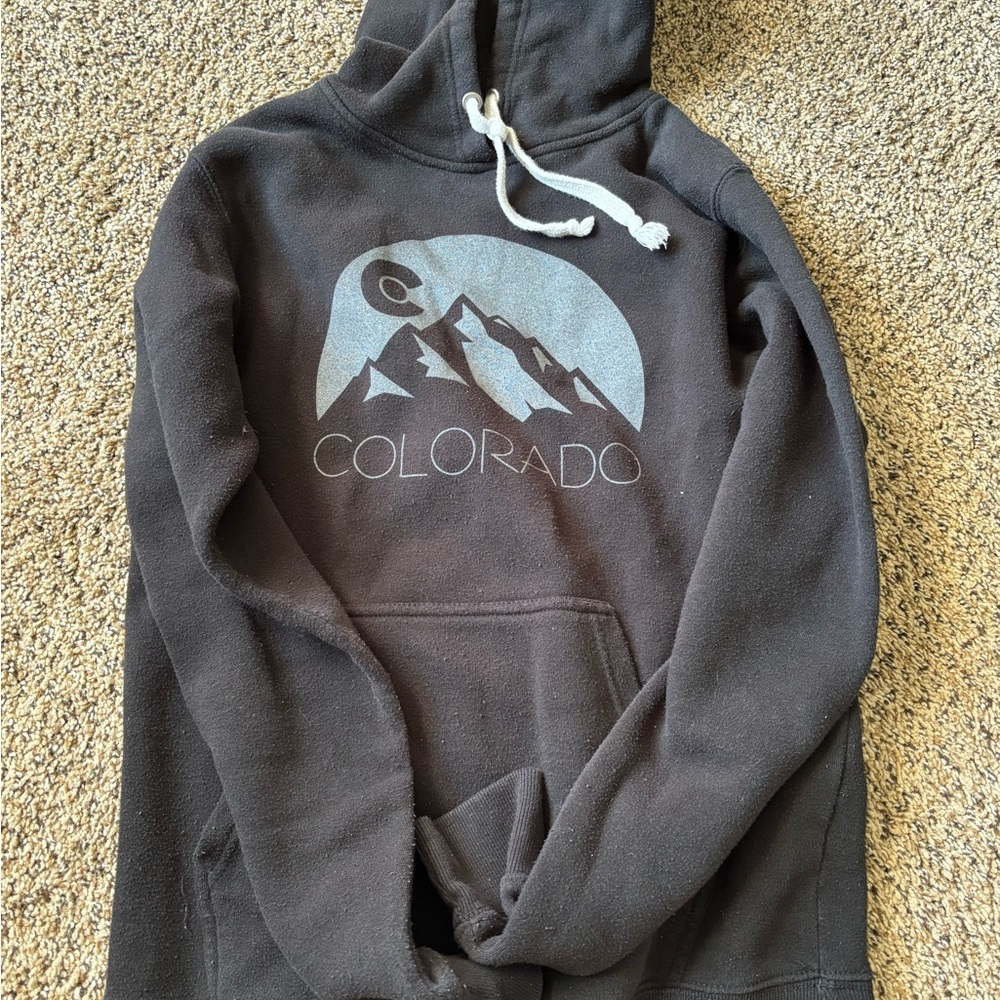 Black Colorado Hoodie with Mountain Design